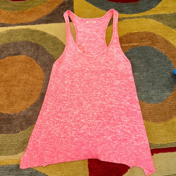 Aritzia TNA Pink Spacedye Oversized Loose Fitting Sweater Tank Top Size Medium - Picture 1 of 3